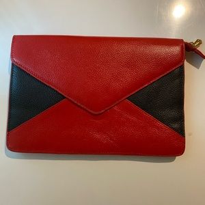Neiman Marcus Clutch Bag- red and black